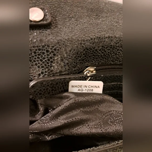 EUC Michael Kors Sparkly Metallic Texturized Black Suede Formal Clutch Purse Bag - Picture 14 of 14